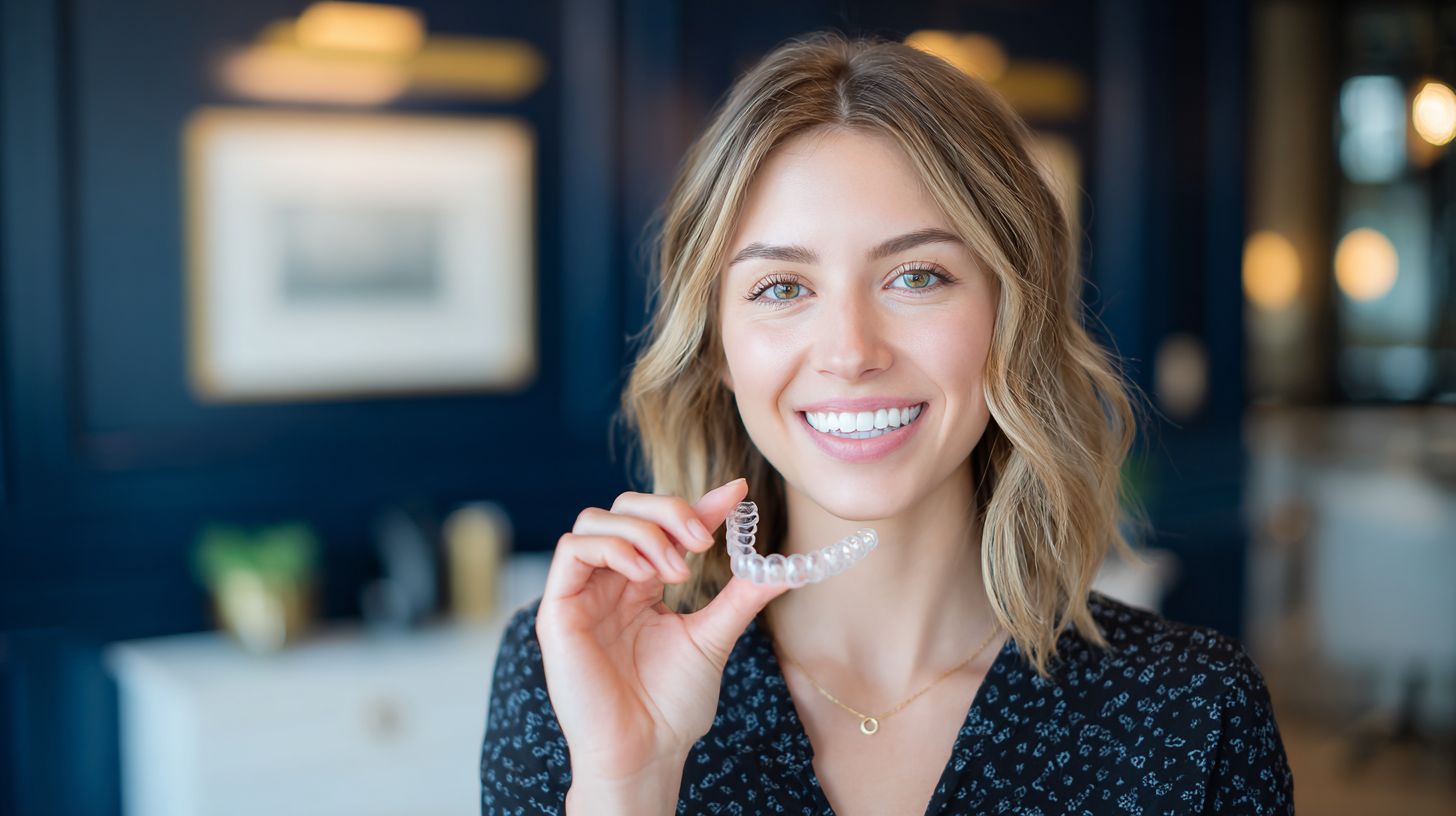 Happy patients showing their Invisalign results